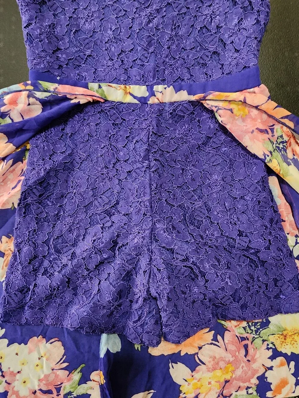 Floral Lace Hi Low Romper Dress | Romper Dress | Rare Editions | 10 Girls